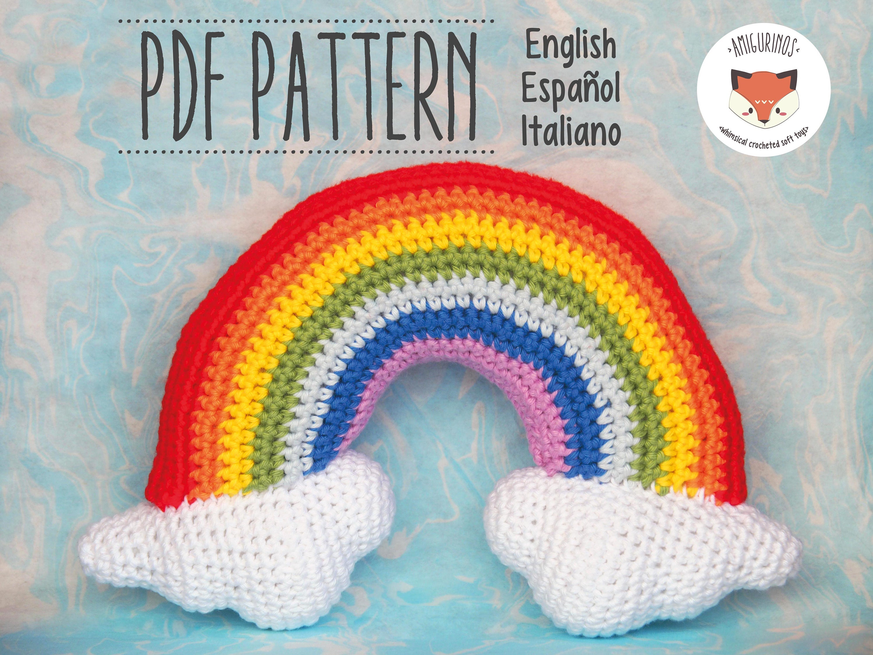 Mini Rainbow Crochet Pattern, Crochet Pattern for a Rainbow Pillow,  Miniature Doll Pillow, Rainbow Stuffed Toy, Rainbow Baby Shower Gift 