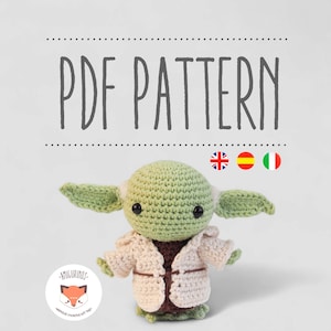 Patrón amigurumi a ganchillo de pequeño alien - Detallado Fototutorial en español, inglés, italiano