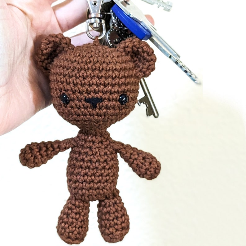 Crocheted Brown Teddy Bear 100% cotton. Amigurumi soft toy teddy bear suitable for children3. Small size. Worldwide shipping image 9
