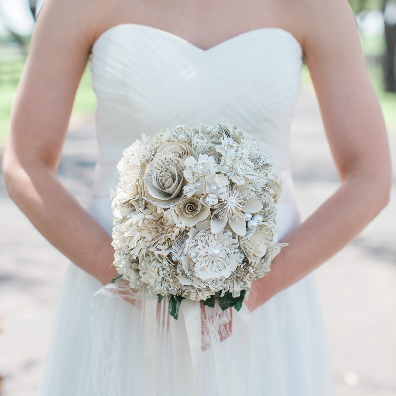 Book Page Wedding Bouquet Etsy