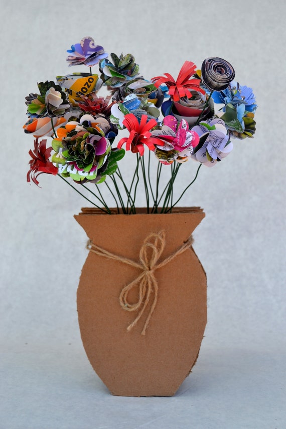 Recycled Paper Bouquet Etsy
