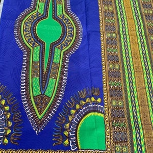 New Dashiki Design, New African Print,Ankara Quality Wax,African fabric blue, ankara fabric, Blue Dashiki