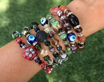 Mooie Turkse boze oog armband, kwaad oog bescherming armband, boze oog kralen armband