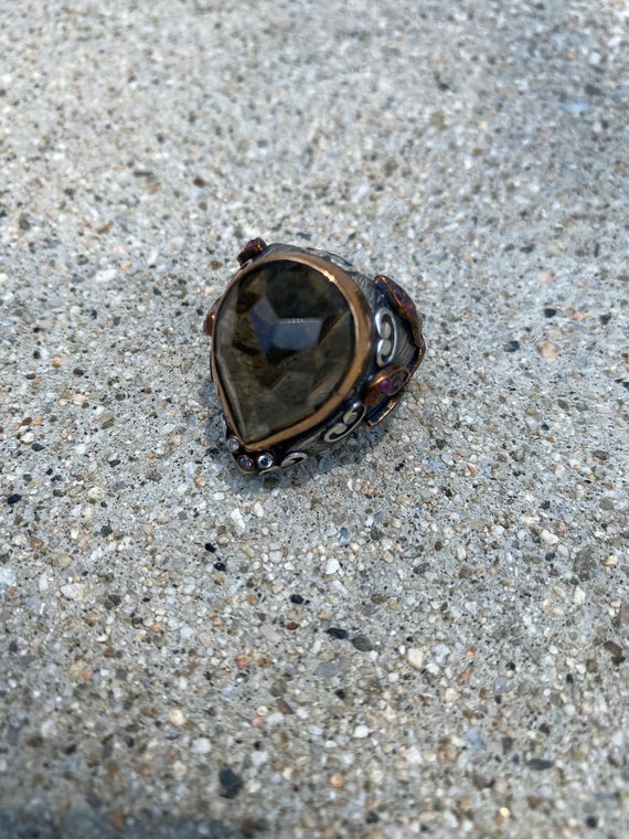 Quartz Sterling Silver Ring, Smoky quartz sterlin… - image 3