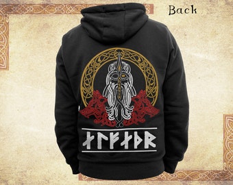 Odin Allfather Hoodie - Norse Viking Clothing - Design on Back