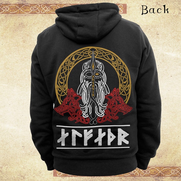 Odin Allfather Hoodie - Norse Viking Clothing - Design on Back