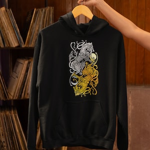 Skoll & Hati, Wilcza Bluza z Kapturem, Wilk Wikingów, Bluza z Kapturem Wikingów, Mitologia Nordycka, Ubrania Wilka Nordyckiego, Prezent Wikingów, Odzież Pogańska, Odzież Nordycka