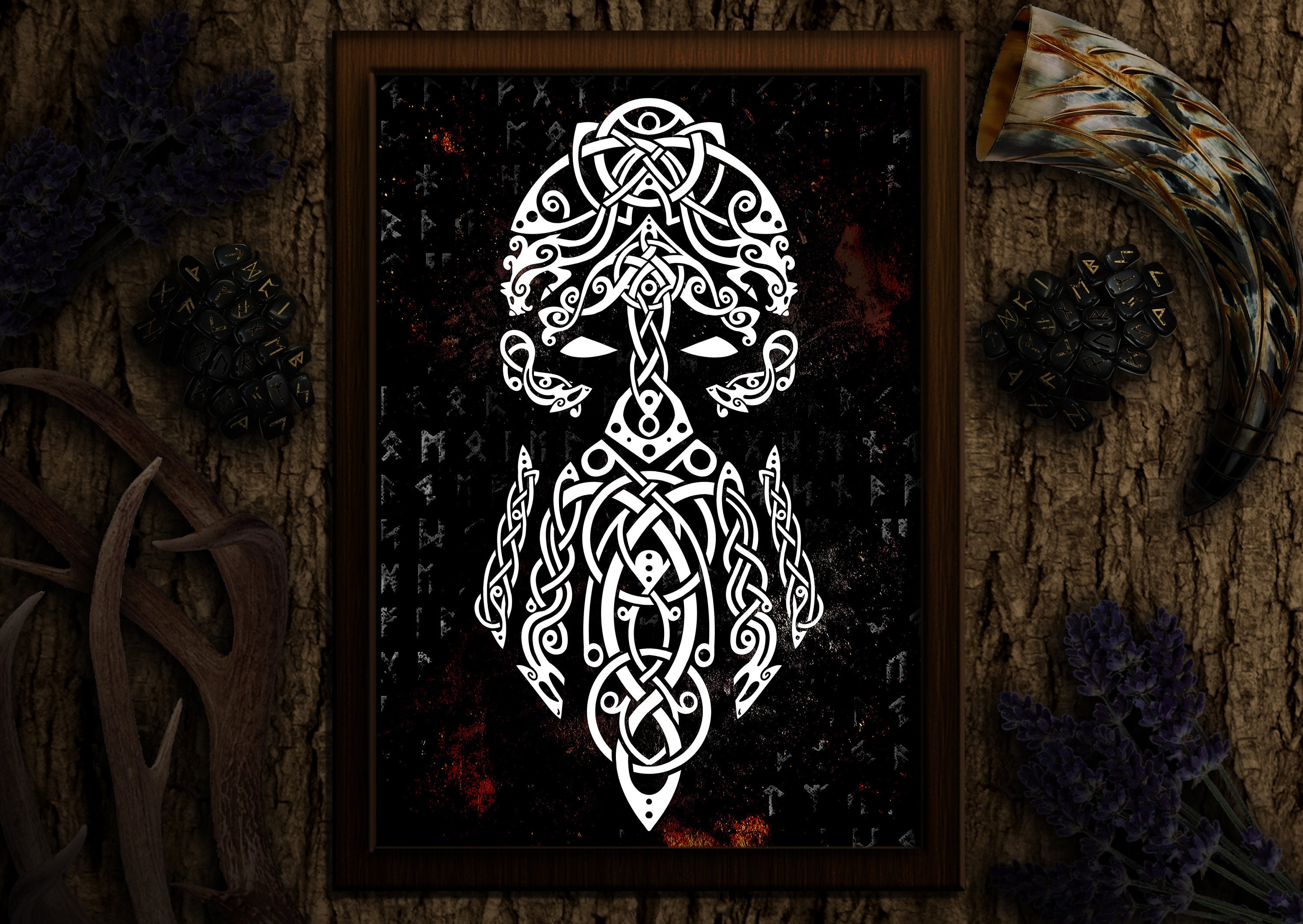 Tyr God of War Law and Justice Traditional Knotwork Art 