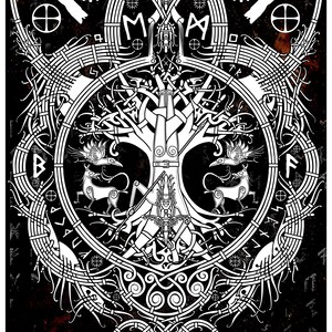 Odin Learning the Runes Print - Inspired by Traditional Nordic Artwork ...