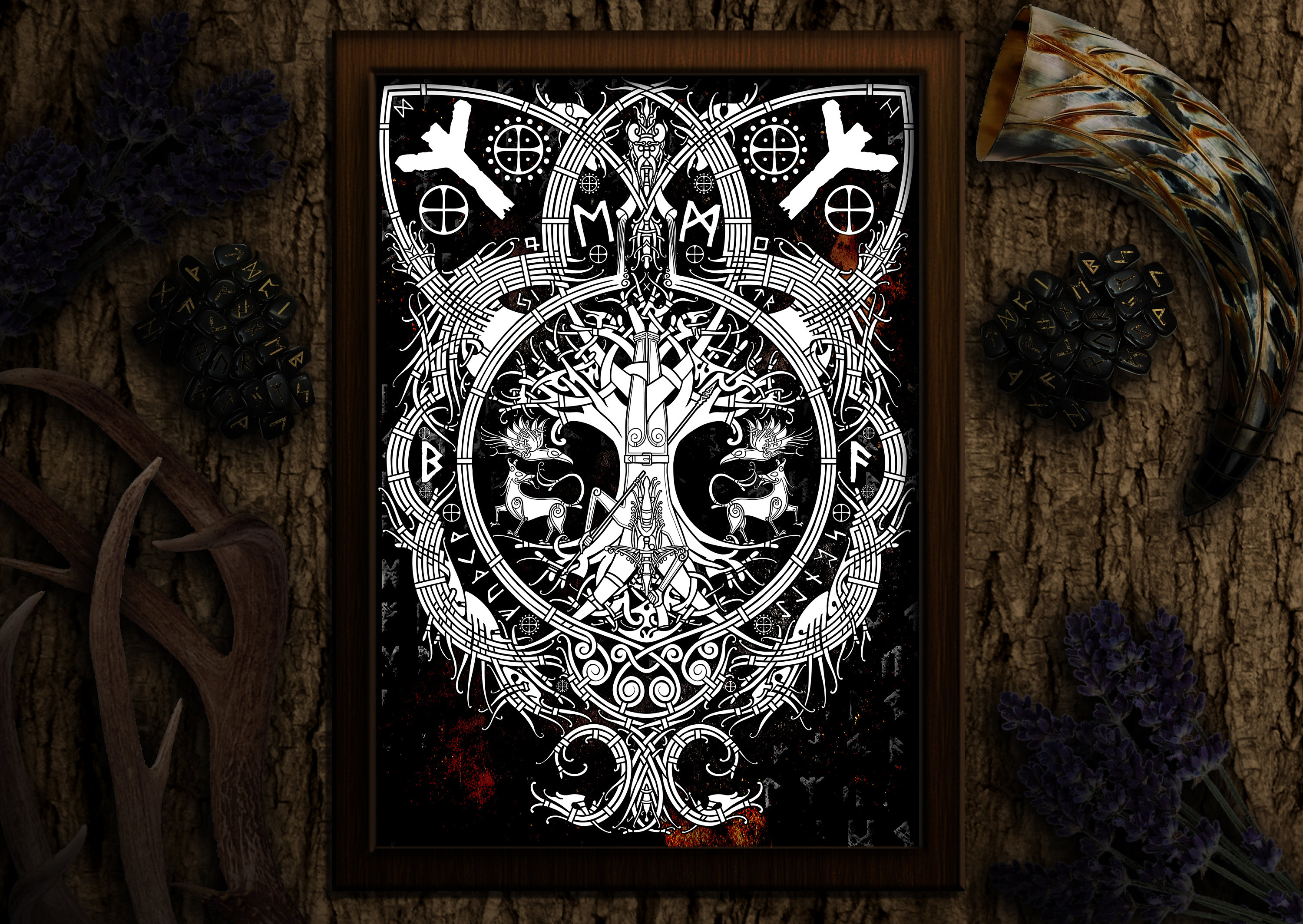 Odin Learning the Runes Print - Inspired by Traditional Nordic Artwork -  Norse Mythology - Digital Download - A7, A6, A5, A4, A3, A2, A1, A0 - Etsy, image size:3000x2128