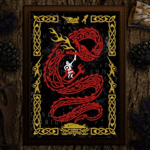 Beowulf Vs The Dragon - Traditional Knotwork Art