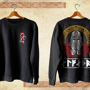 Bluza Odin Allfather - Odzież wikingów nordyckich - Wzór na plecach