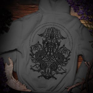 Bluza z kapturem Odin Allfather - Norse Viking Clothing - Wzór na plecach