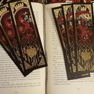 Ragnarok Gold Foil Double-Sided Bookmark - Norse, Nordic, Viking, Valhalla