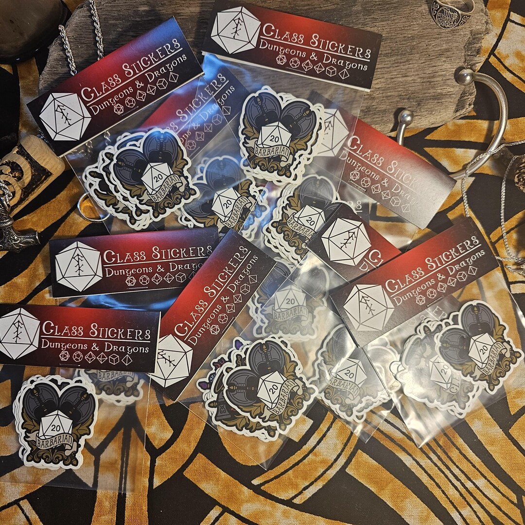 Staglamite Dnd Sticker D&D Sticker Pack, 12 Class Stickers, 1 DM Sticker, Dungeons and Dragons ...