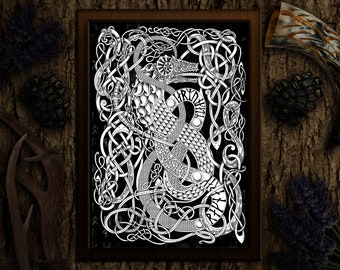 Jormungandr - The Midgard Serpent - Traditional Norse Knot-work Art