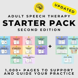 The Adult Speech Therapy Starter Pack: Second Edition PDFs evidence-based worksheets materials activities and templates