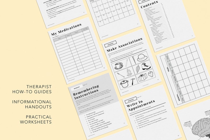 Memory Pack, PDF, Patient Handouts, Worksheets, Resources, Dementia, Medical SLP, Speech Therapy Treatment, Stroke, Memory Book, Cognition image 3