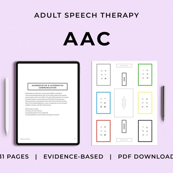 AAC Pack, Adult AAC Boards, Printable, Patient Handouts, Worksheets, Resources, Medical SLP, Speech Therapy, Treatment, E-tran, Alphabet