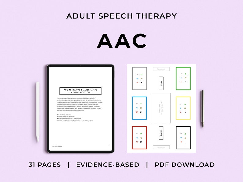 AAC Pack, Adult AAC Boards, Printable, Patient Handouts, Worksheets, Resources, Medical SLP, Speech Therapy, Treatment, E-tran, Alphabet image 1