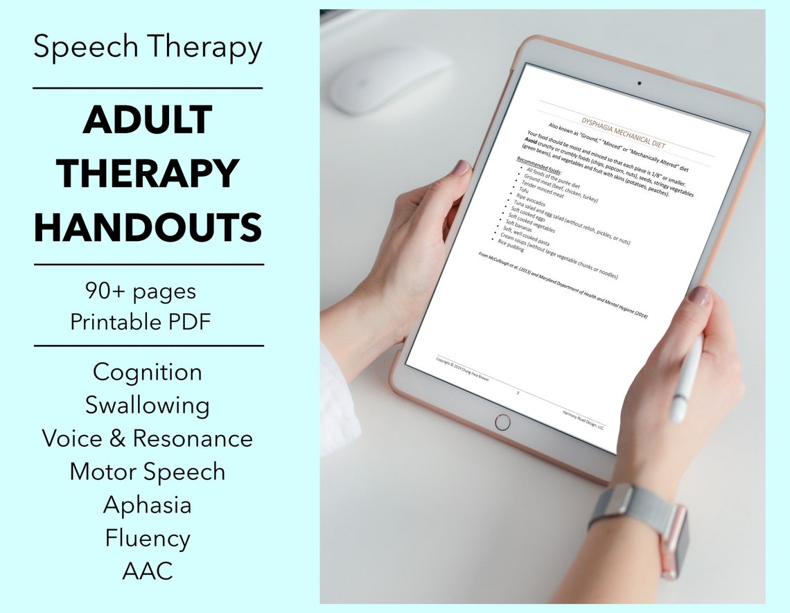 Virtual Speech Therapy Patient Handouts SLP Treatment Forms image 0