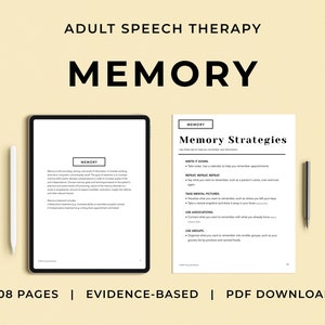 Memory Pack, PDF, Patient Handouts, Worksheets, Resources, Dementia, Medical SLP, Speech Therapy Treatment, Stroke, Memory Book, Cognition image 1