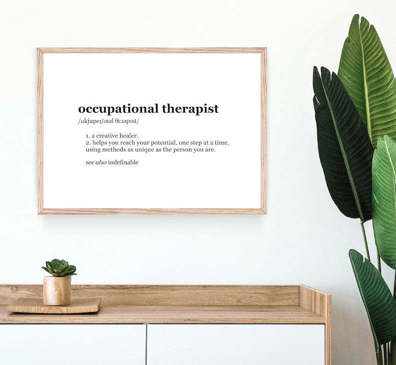 Occupational Therapist Definition Print Gift Printable PDF