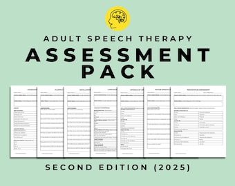 The Adult Speech Therapy Assessment Pack PDF, informal speech and language assessment tools for adults