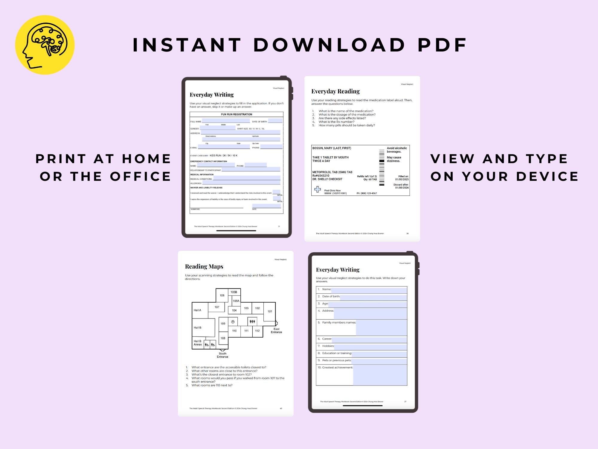 The Visual Neglect Workbook PDF Evidence-based Scanning Activities ...