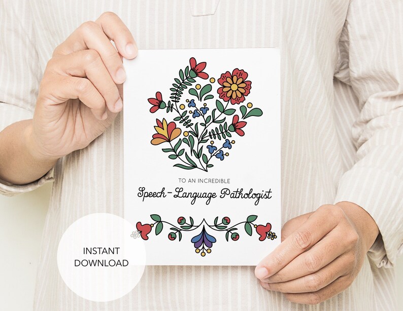 Card for SLP Speech Language Pathologist