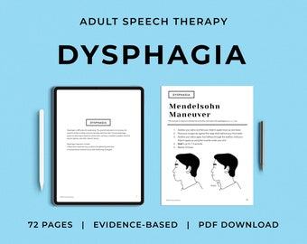 Dysphagia Pack, PDF, Patient Handouts, Worksheets, Resources, Swallowing Exercises, Medical SLP, Speech Therapy, treatment, Modified Diets