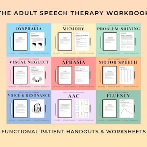 Adult Speech Therapy STARTER PACK, Speech-Language pathologist, SLP, Speech Therapy, Goal Bank, templates, materials, aphasia, dysphagia image 2