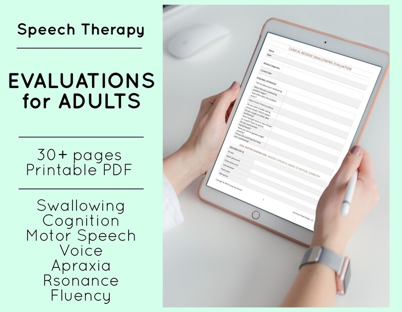 Virtual SLP Evaluation Forms 6 Adult Eval Templates PDF image 0