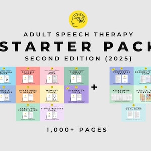 The Adult Speech Therapy Starter Pack: Second Edition PDFs evidence-based worksheets materials activities and templates