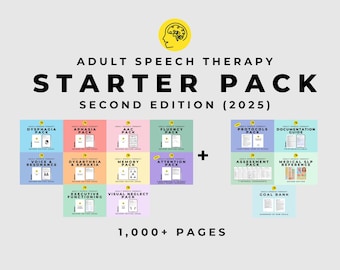 The Adult Speech Therapy Starter Pack: Second Edition PDFs evidence-based worksheets materials activities and templates