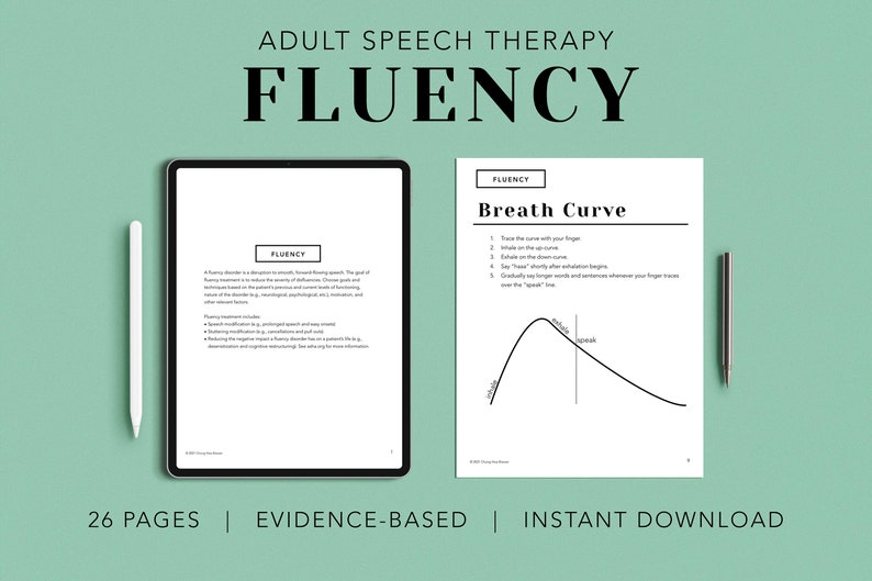 Fluency Pack PDF Patient Handouts Worksheets Resources image 0