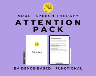 The Attention Workbook PDF evidence-based worksheets materials for sustained, selective, alternating, divided attention, working memory