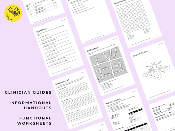 The Visual Neglect Workbook PDF evidence-based scanning activities, worksheets, and materials after a stroke, TBI, brain injury