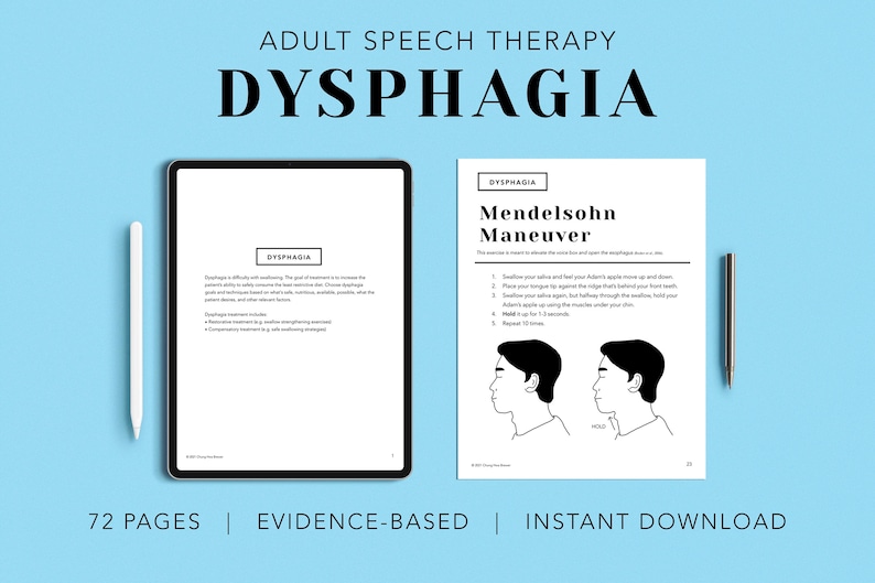 Dysphagia Pack PDF Patient Handouts Worksheets Resources image 0