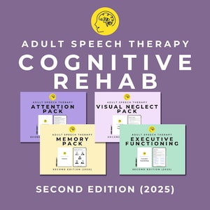 Cognitive Rehabilitation Bundle: Executive Functioning, Attention, Memory, Visual Neglect Workbooks after brain injury, stroke, TBI, ABI