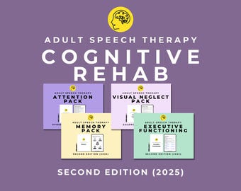 Cognitive Rehabilitation Bundle: Executive Functioning, Attention, Memory, Visual Neglect Workbooks after brain injury, stroke, TBI, ABI
