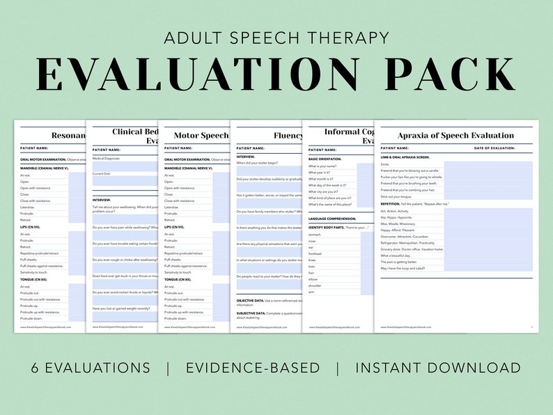 SLP Assessment Forms 6 Adult Evaluation Templates aphasia image 1