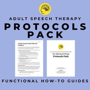 The Adult Speech Therapy Protocols Pack, PDF, strategies and techniques for speech-language pathologists