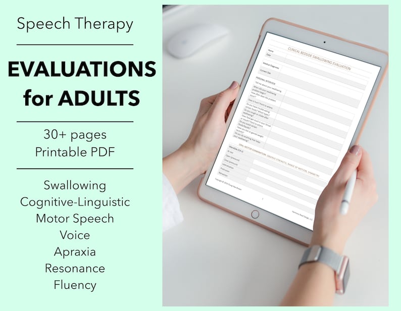 Virtual SLP Evaluation Forms 6 Adult Eval Templates PDF image 0