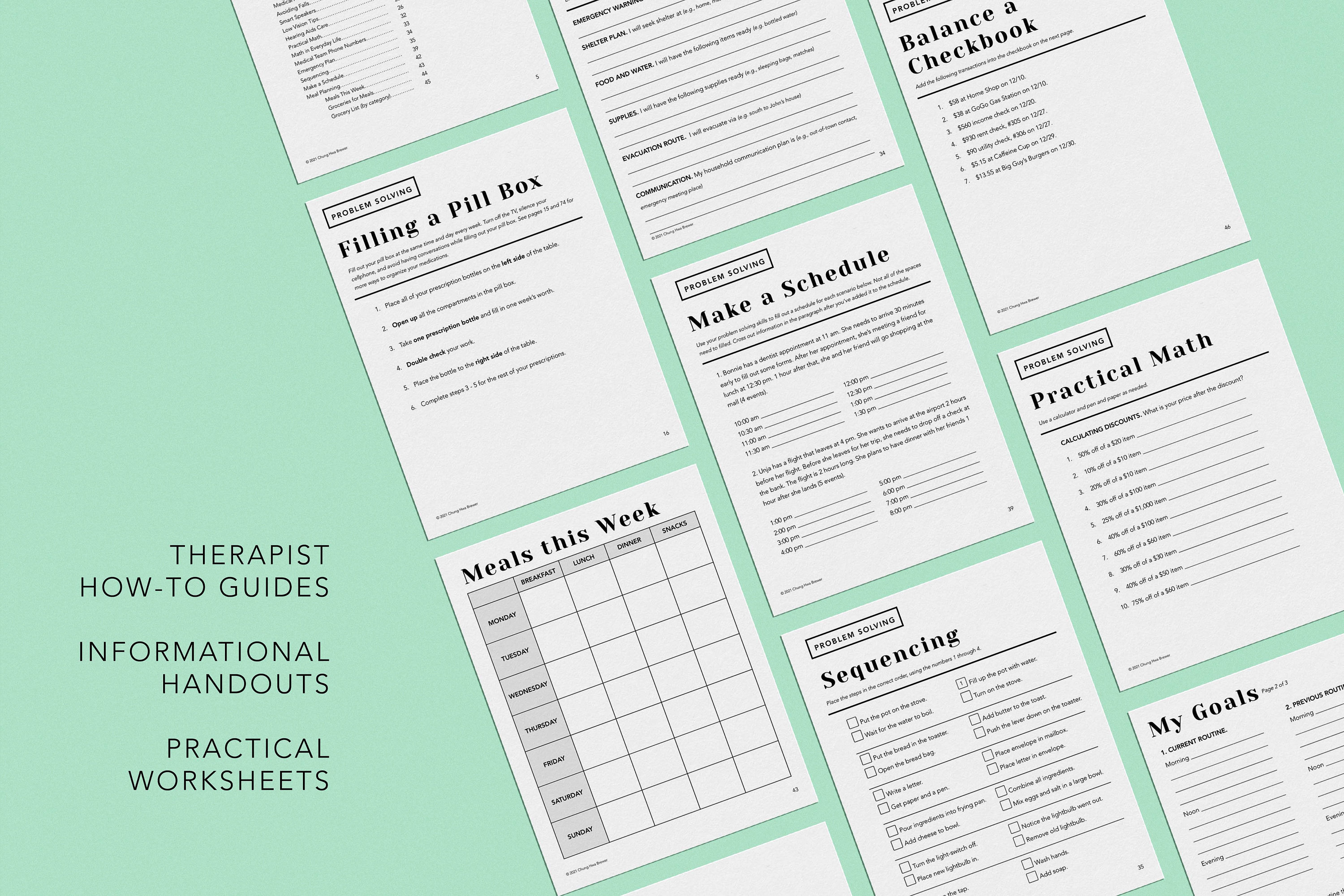 Problem Solving Pack PDF Patient Handouts Worksheets | Etsy