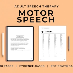 Motor Speech Pack, PDF, Adult Patient Handouts, Worksheets, Resources, Medical SLP, Speech Therapy Treatment, Acquired Apraxia, Dysarthria