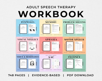 The Adult Speech Therapy Workbook, PDF Downloads, Speech Therapy Materials, Patient Handouts, Worksheets, Resources, Medical SLP