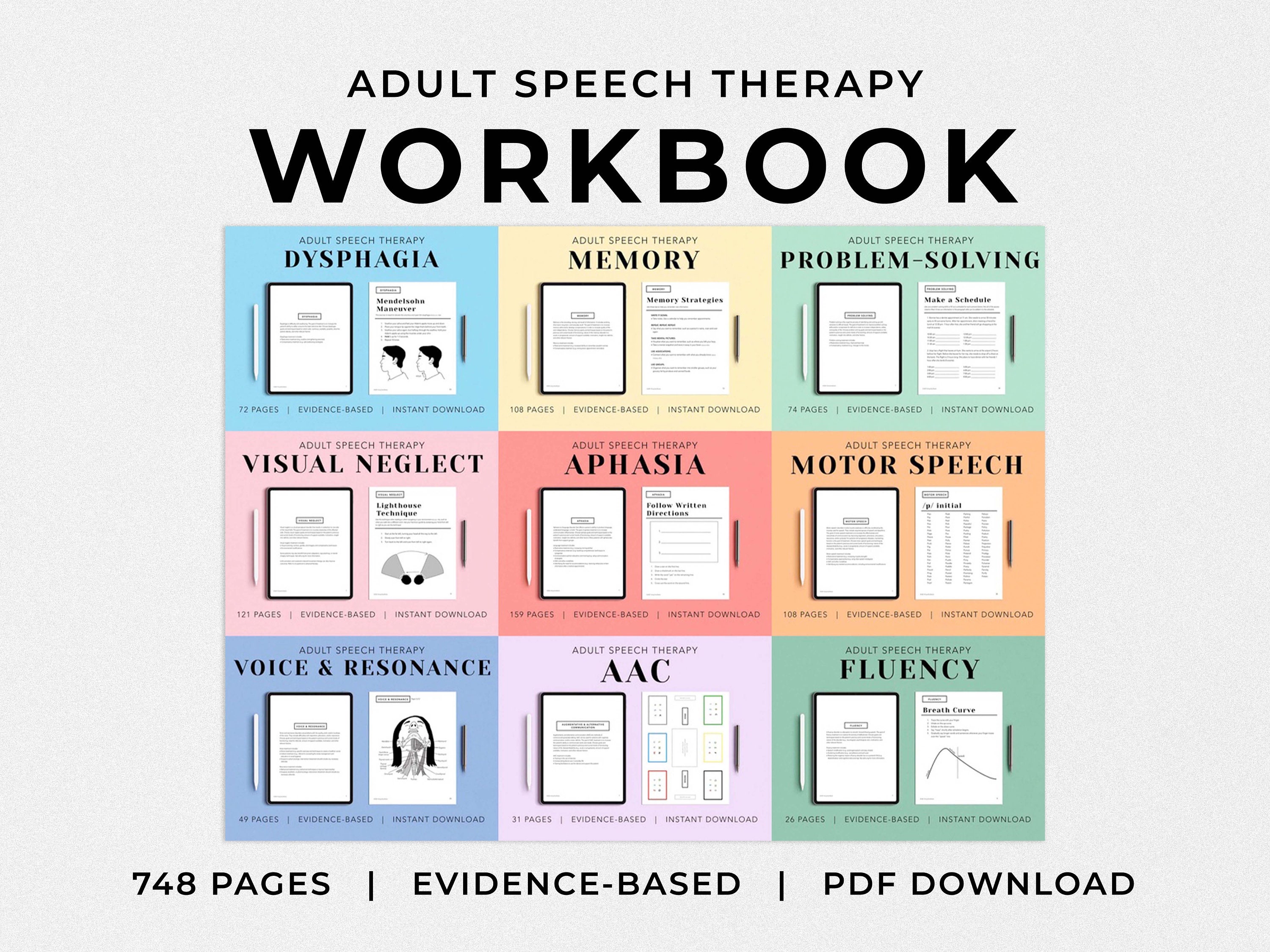 The Adult Speech Therapy Workbook, PDF Downloads, Speech