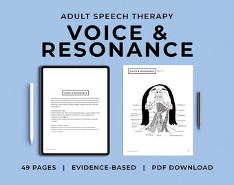 Voice and Resonance Pack, PDF, Patient Handouts, Worksheets, Resources, Medical SLP, Speech Therapy, student, treatment, Parkinson's Disease