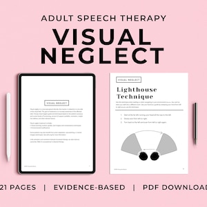 Visual Neglect Pack, PDF, Patient Handouts, Worksheets, Resources, Medical SLP, Speech Therapy, Treatment Activities, left neglect, student